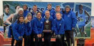 Photo of KCC Cross Country team in Iowa