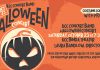 A decorative text slide featuring an illustration of a jack-o'-lantern and text about the event that's included in the post.
