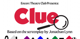 A promotional graphic including the text "Encore Theatre Club presents: Clue"